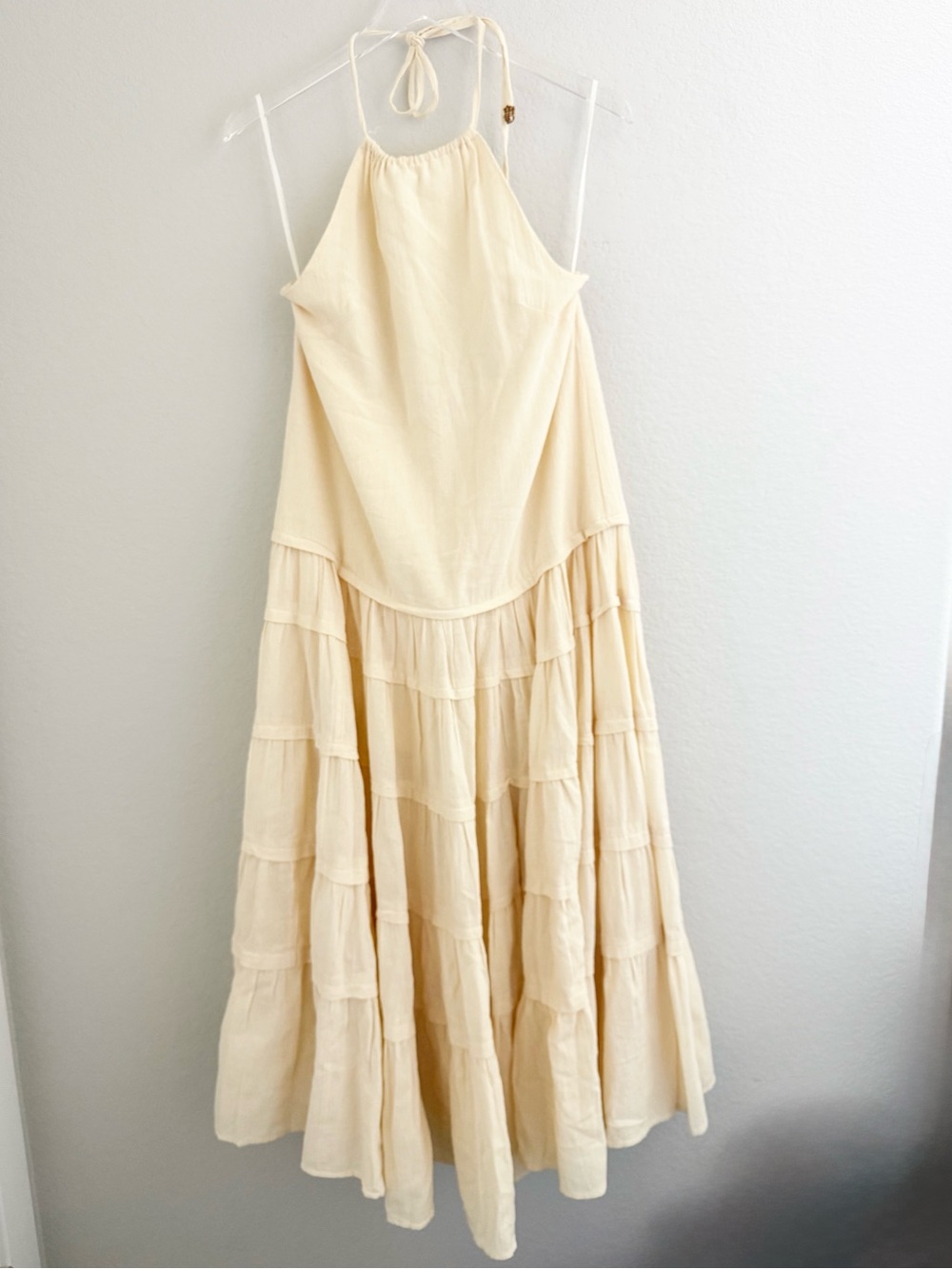 Free People Somewhere Sunny Drop-Waist Maxi Dress in Cream New Without Tag - Picture 3 of 7